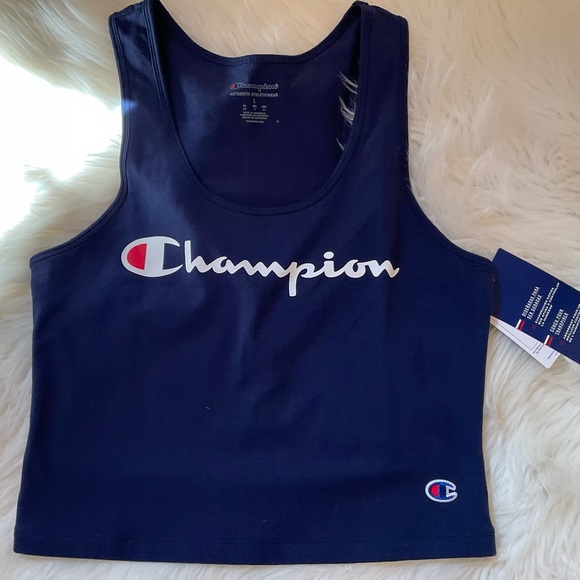 Champion Logo Cropped Tank Top - NWT - Size Large - Picture 3 of 9